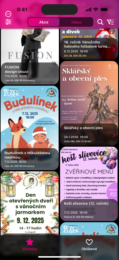 Dej tip – ukázka hlavní obrazovky aplikace